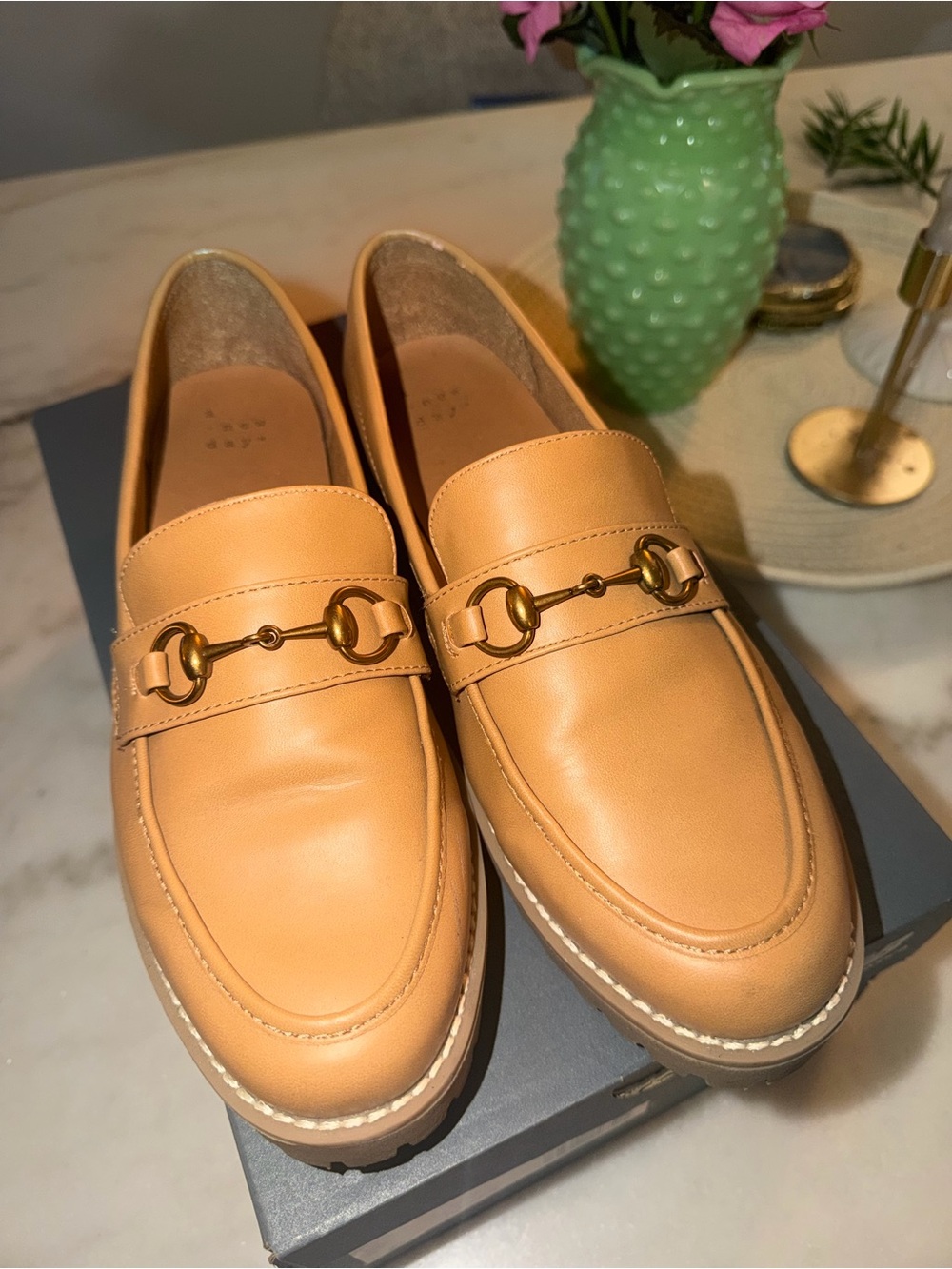 A New Day - Tan Leather Horsebit Loafers